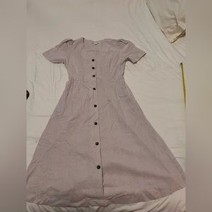 Button Down Linen Dress, Size L